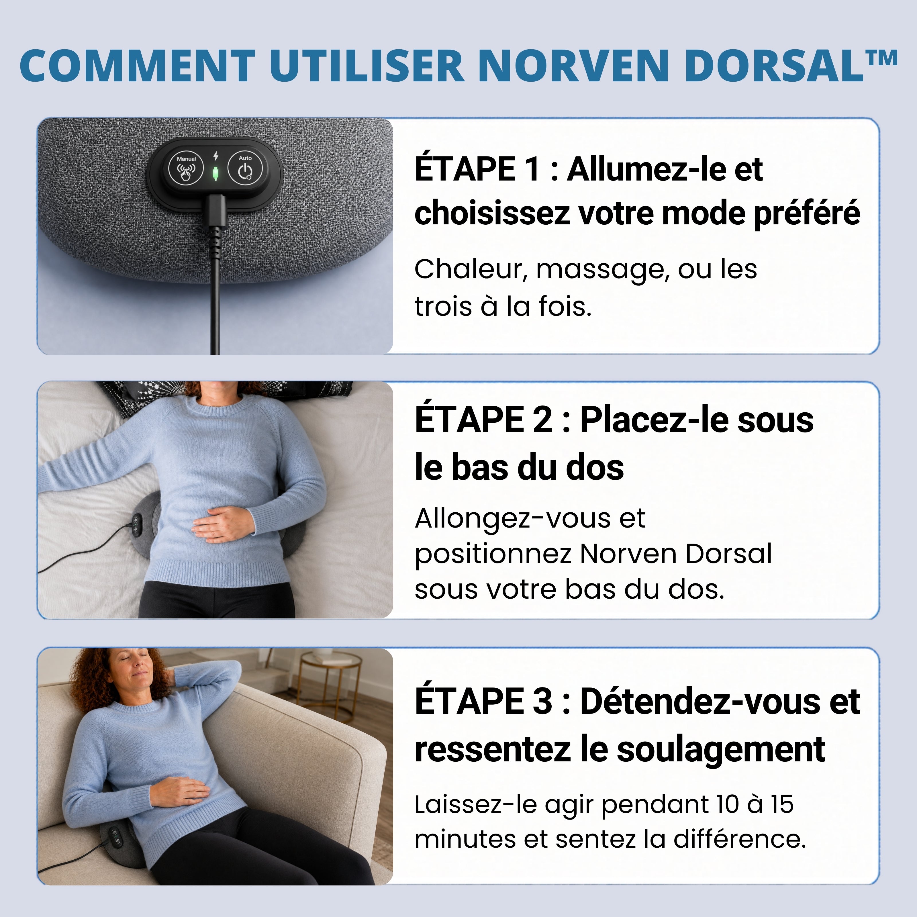 Norven Dorsal™ – Massage 3-en-1